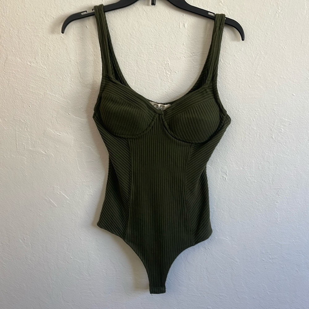 NWT Cage brand size M ribbed bodysuit